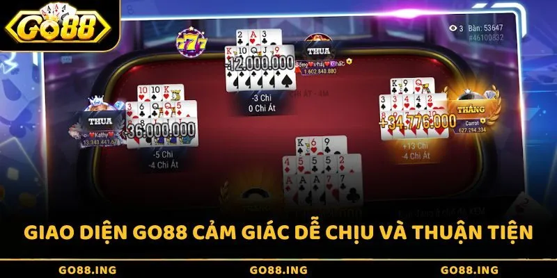Giao diện của GO88 luôn mang lại cảm giác dễ chịu và thuận tiện